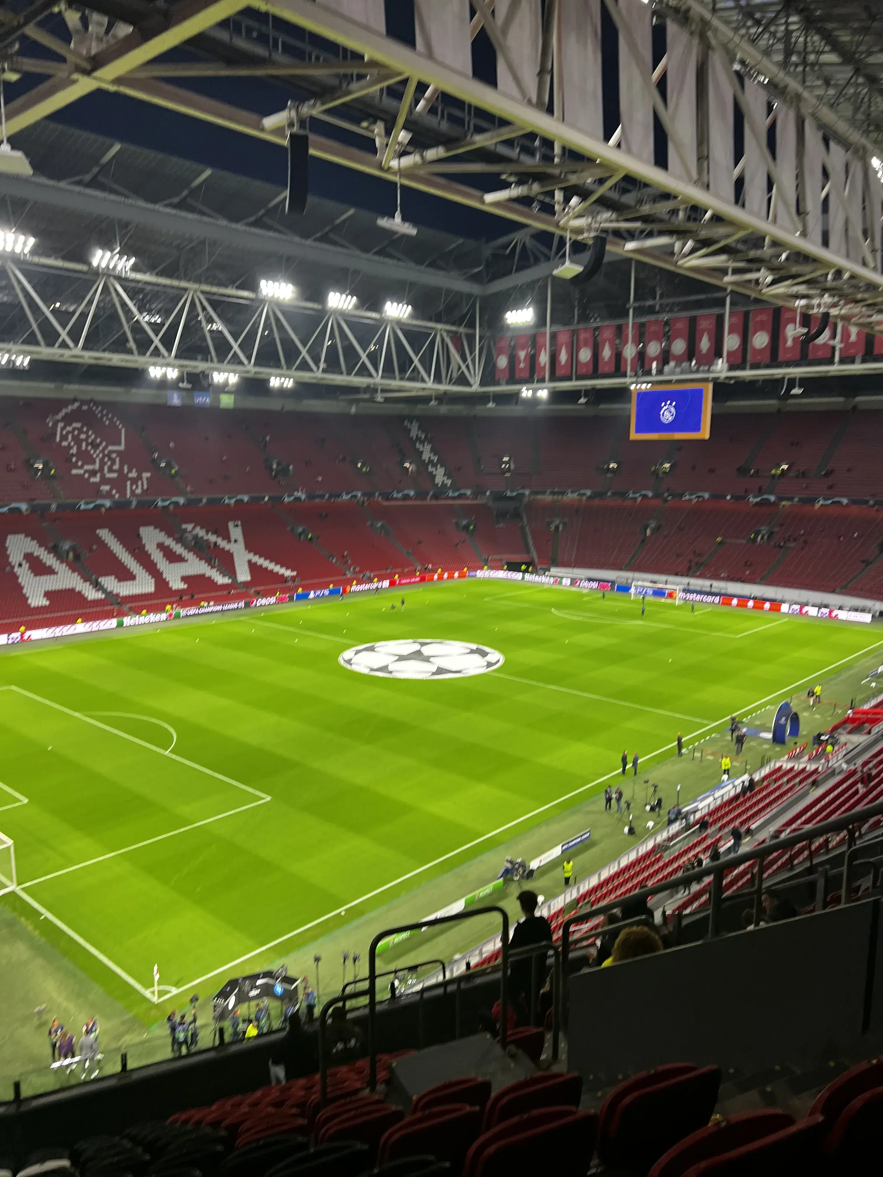 Inside Johan Cruyff Arena in Amsterdam before an Ajax match