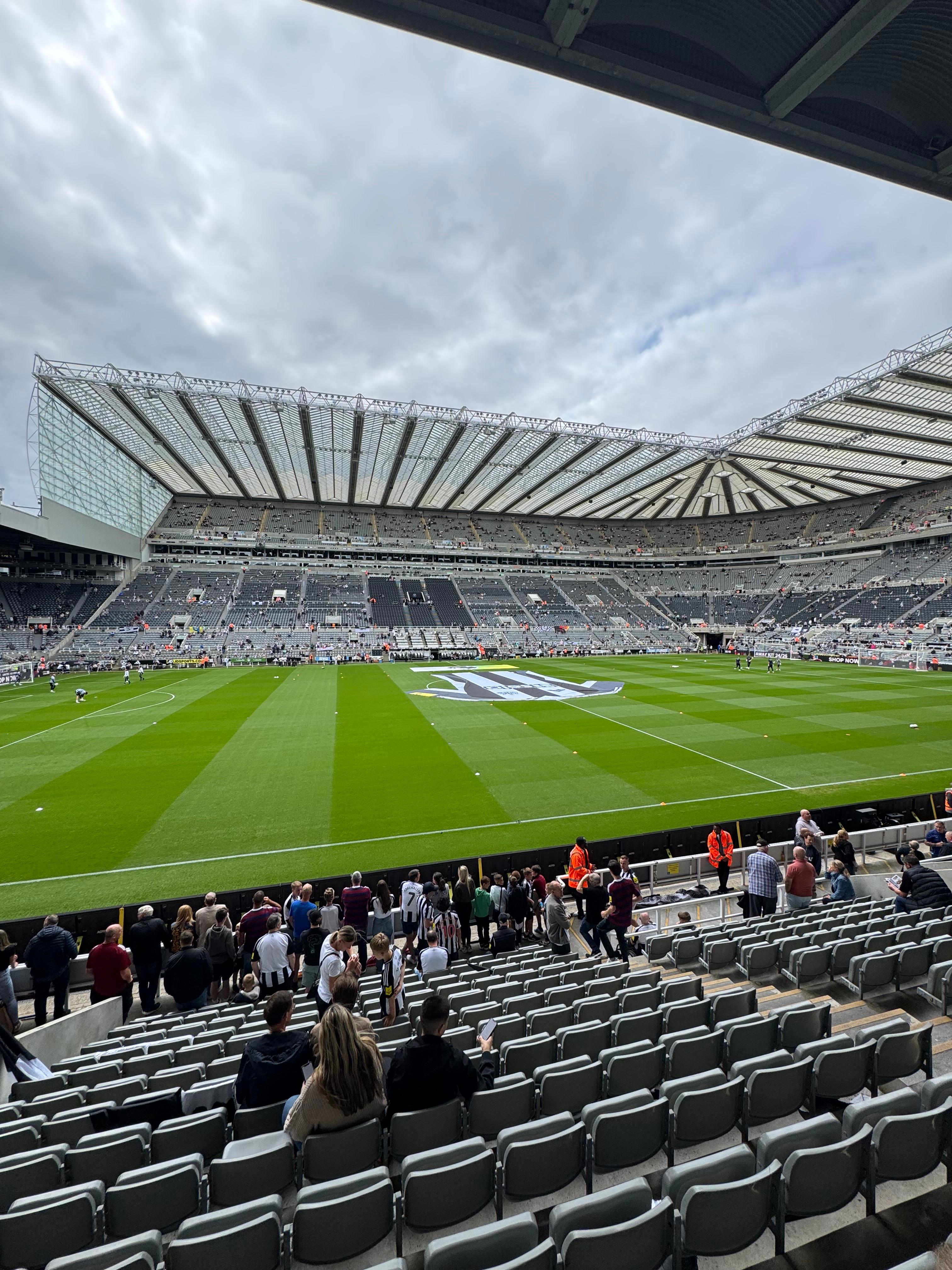 Inside St James' Park with pitch view before kickoff