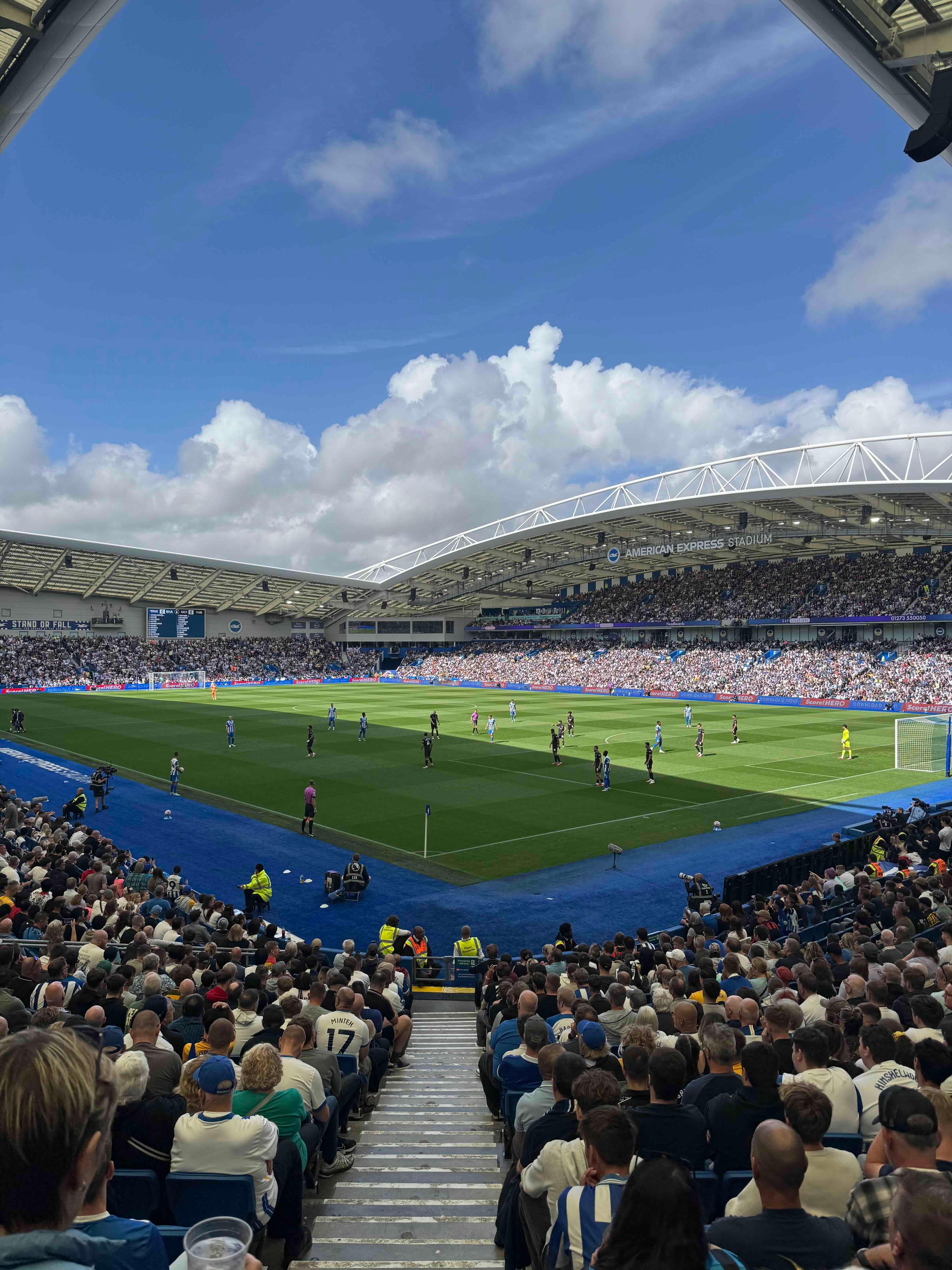 Inside the American Express Stadium during a Brighton match