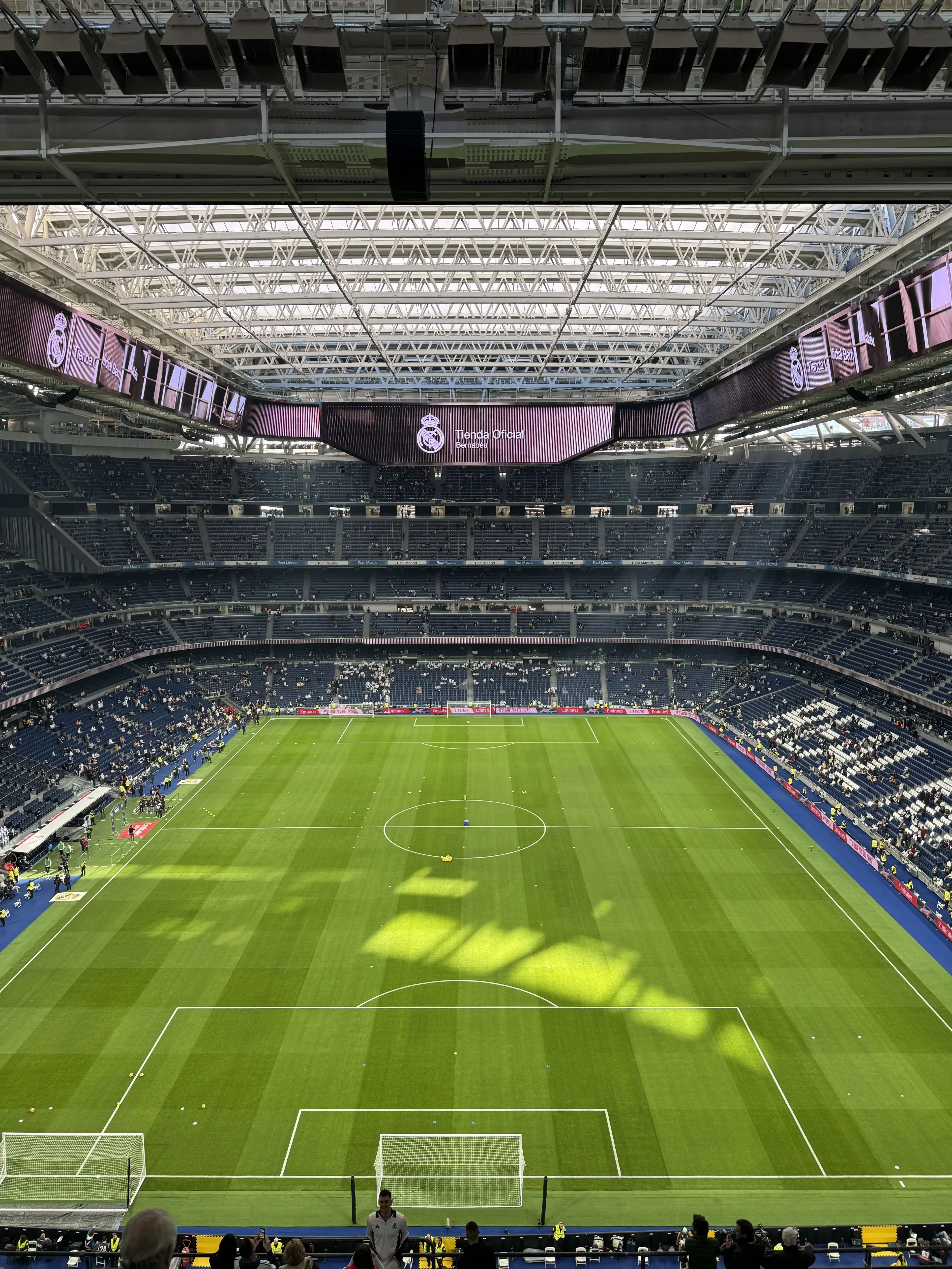 Fondo Norte upper tier view inside Santiago Bernabéu Stadium behind the goal