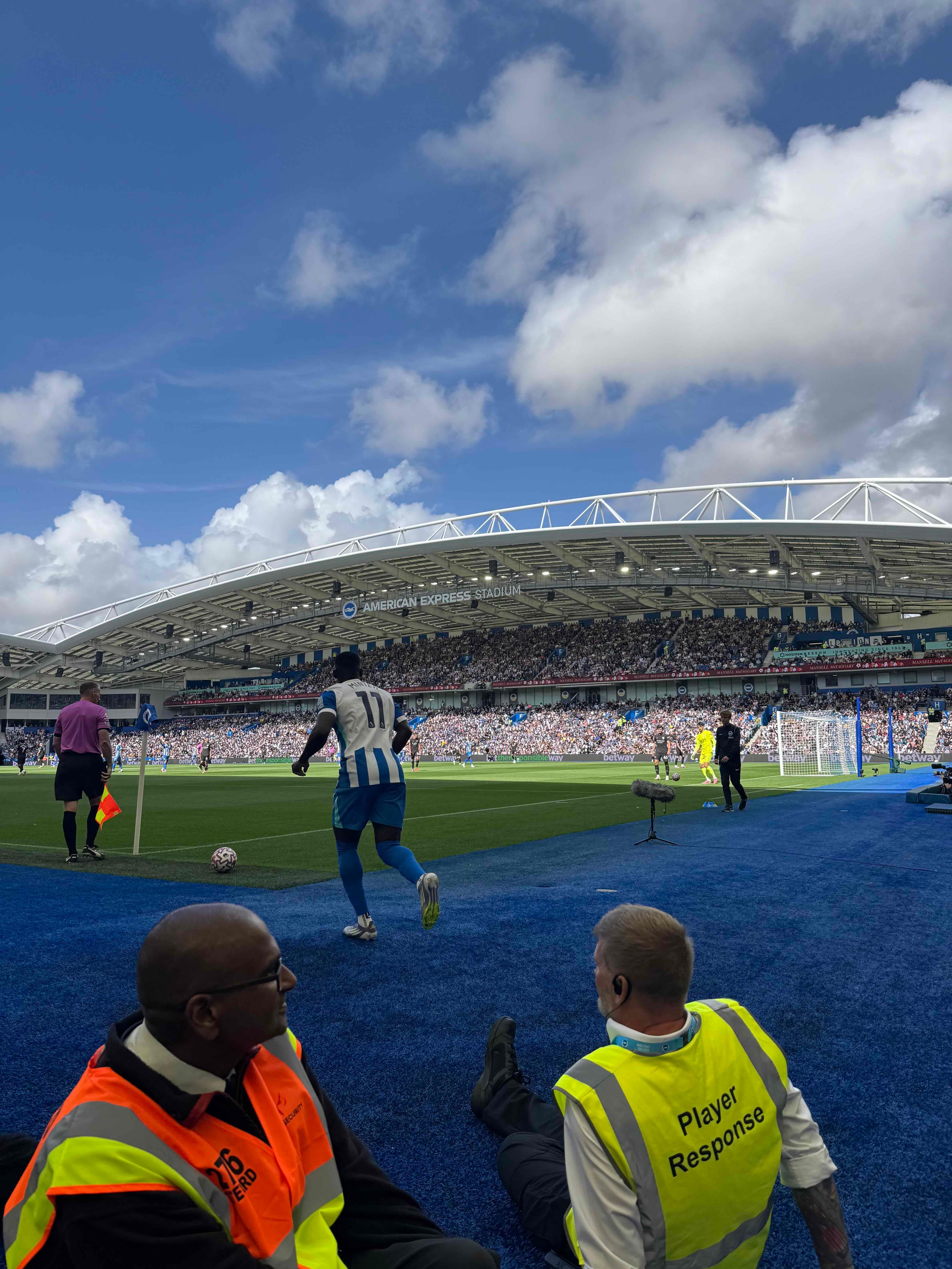 Shortside lower at the American Express Stadium in Brighton